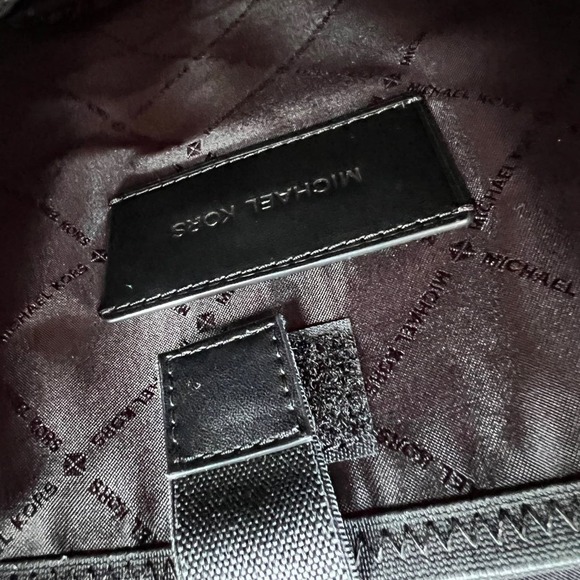 Michael Kors Backpack Cooper Logo Denim Backpack Utility Rucksack Black - Picture 11 of 12